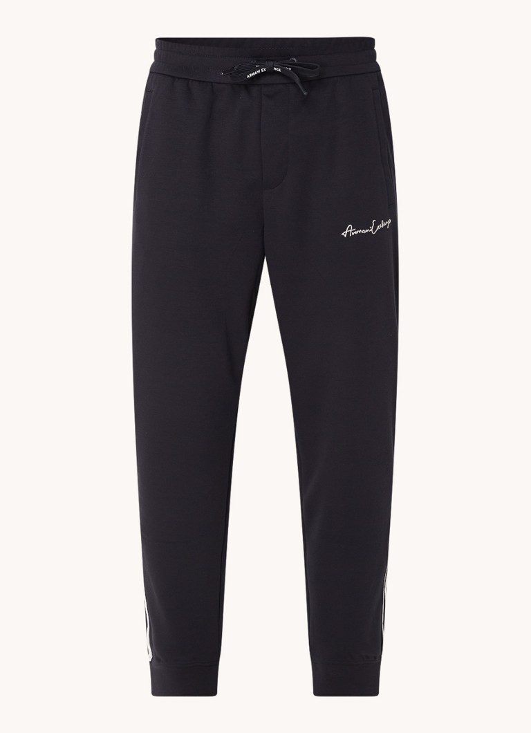 Armani Exchange Tapered fit joggingbroek a logoborduring en steekzakken
