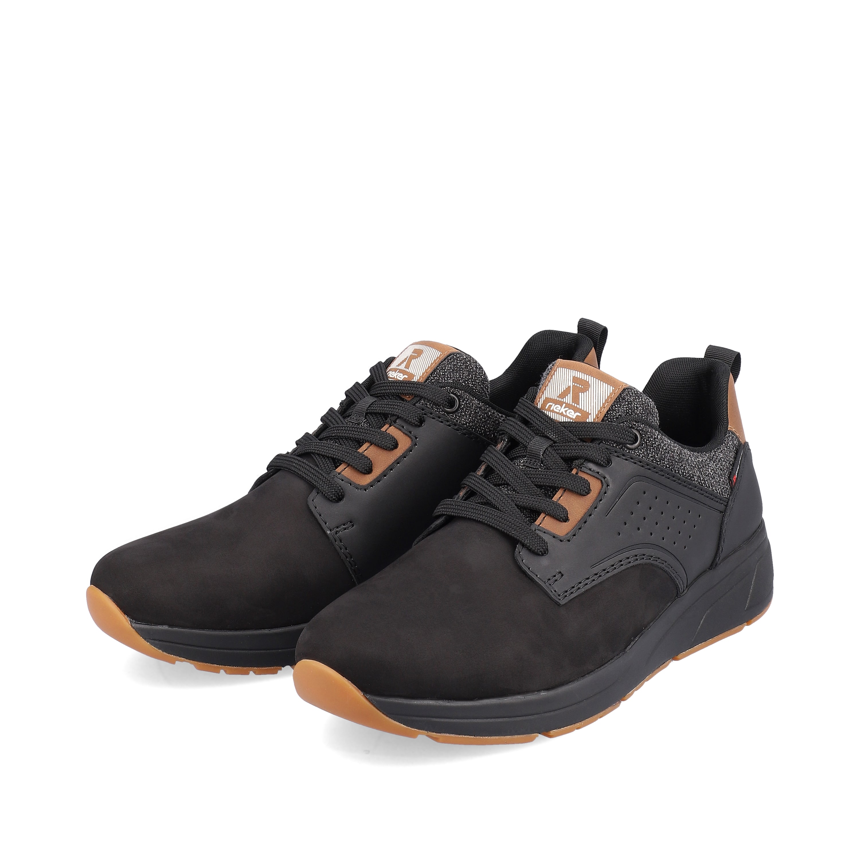 Rieker Herren Sneaker Low night-black wood-brown