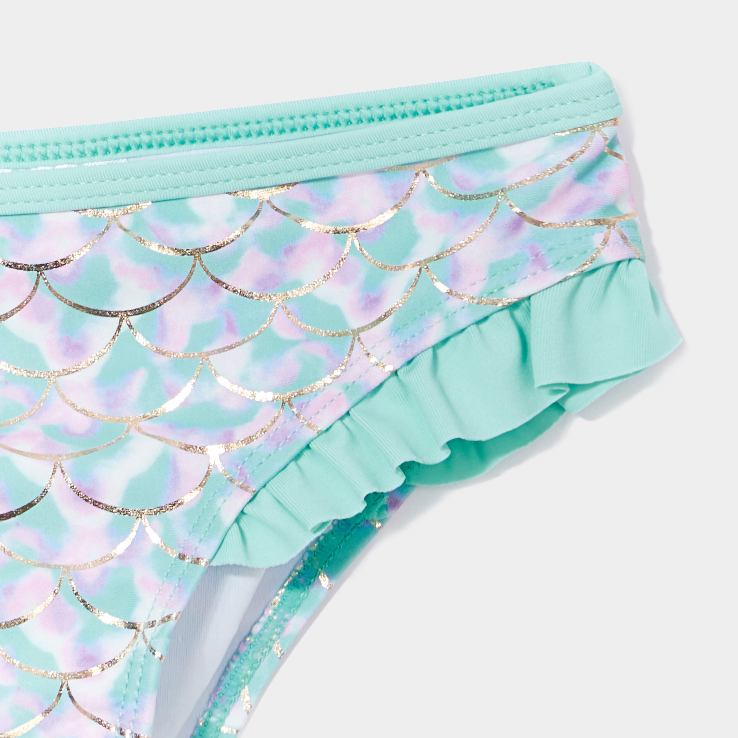 Maillot de bain 2 pièces bleu turquoise fille | La Halle