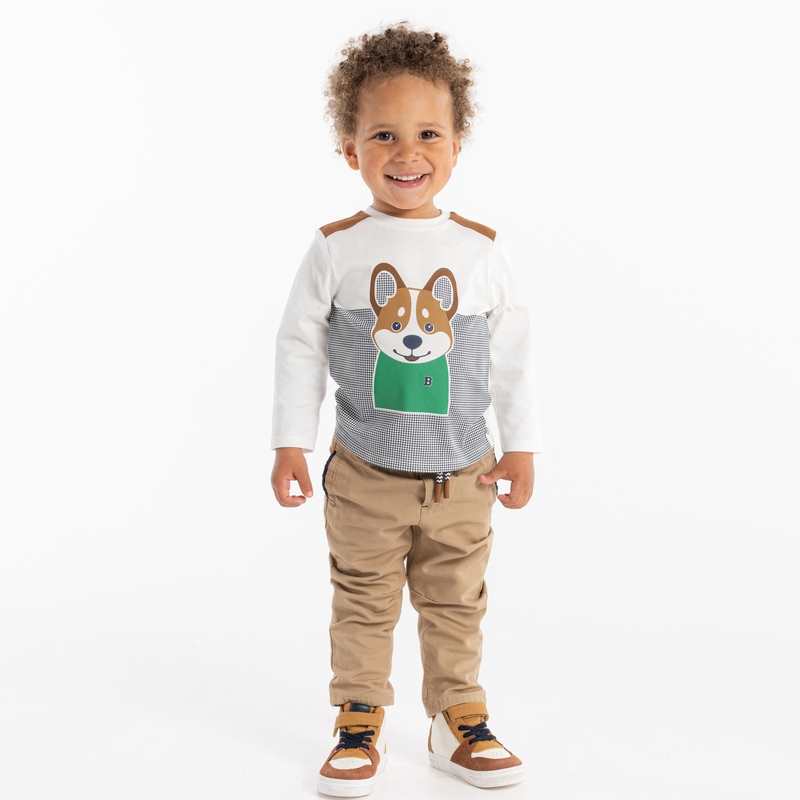T-shirt colorblock animal marron bébé garçon