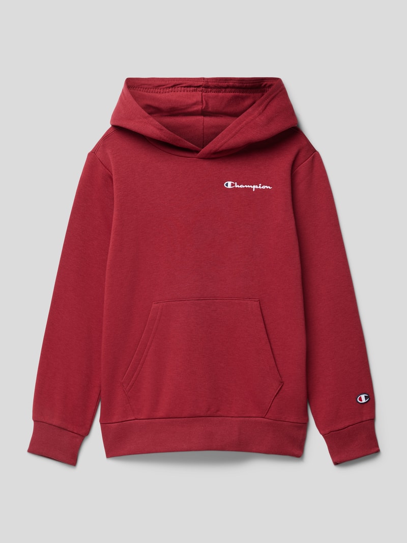 Hoodie mit Logo-Print in dunkelrot