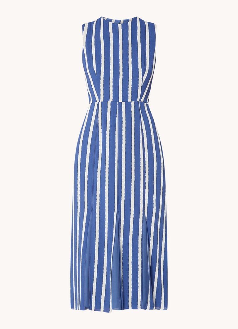 Rochie midi Whistles cu pliuri, bretele și volane
