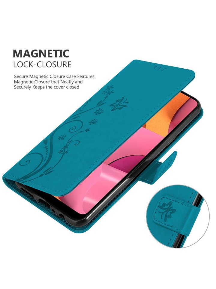 cadorabo Hülle für Samsung Galaxy A20s Blumen Design in FLORAL BLAU günstig kaufen onesize
