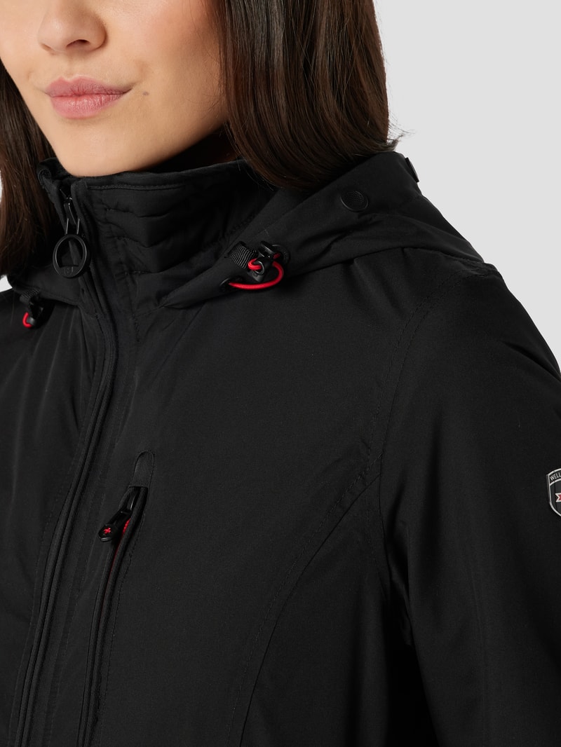 Jacke mit Label-Applikation Modell 'Westwind' in schwarz