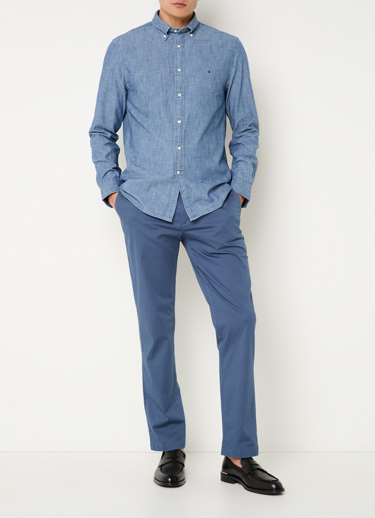 Tommy Hilfiger košulja od chambray tkanine regularnog kroja s vezom logotipa