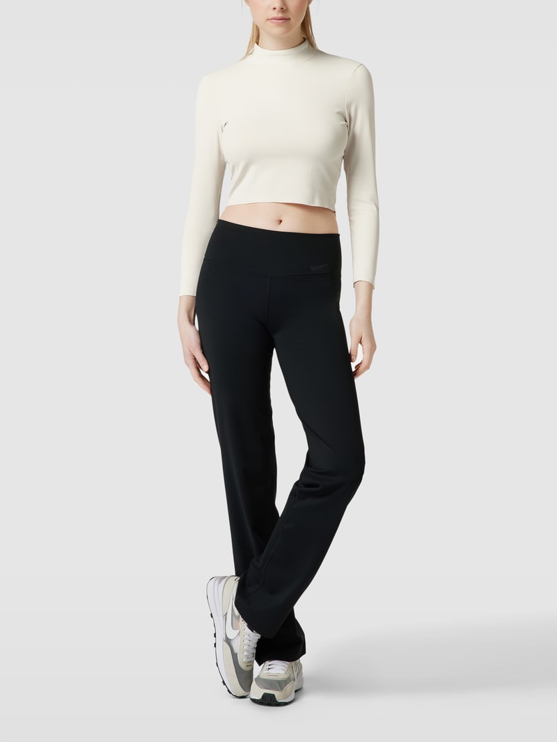 Cropped Longsleeve mit Stehkragen in offwhite