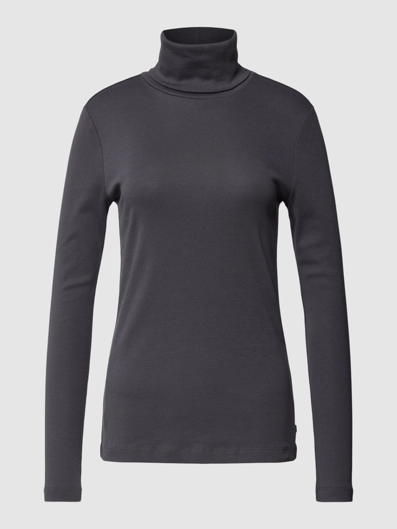 Longsleeve mit Rollkragen Modell 'Rolli' in anthrazit