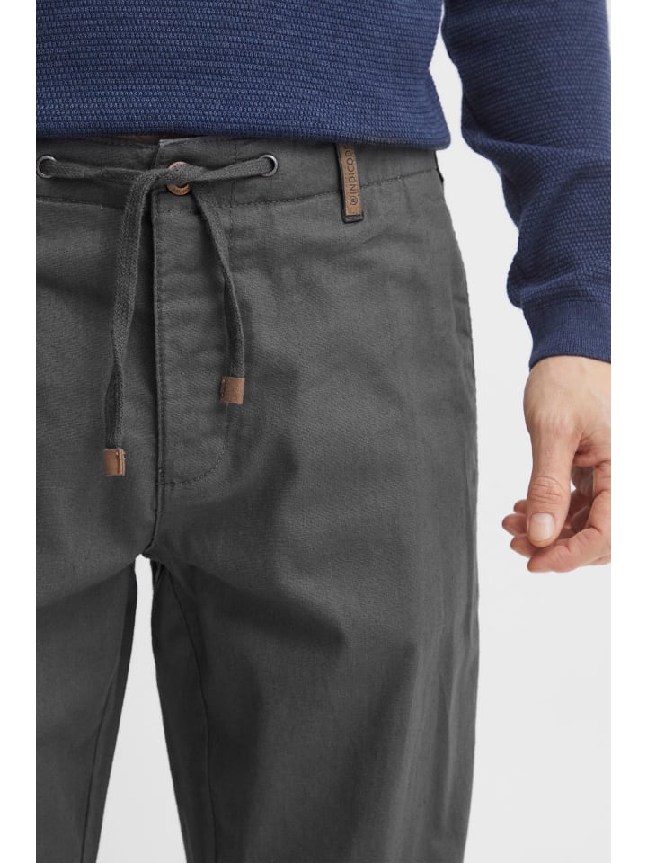 INDICODE Leinenhose IDIves 60017MM lange Hose mit Tunnelzug am Bund in Grau günstig kaufen