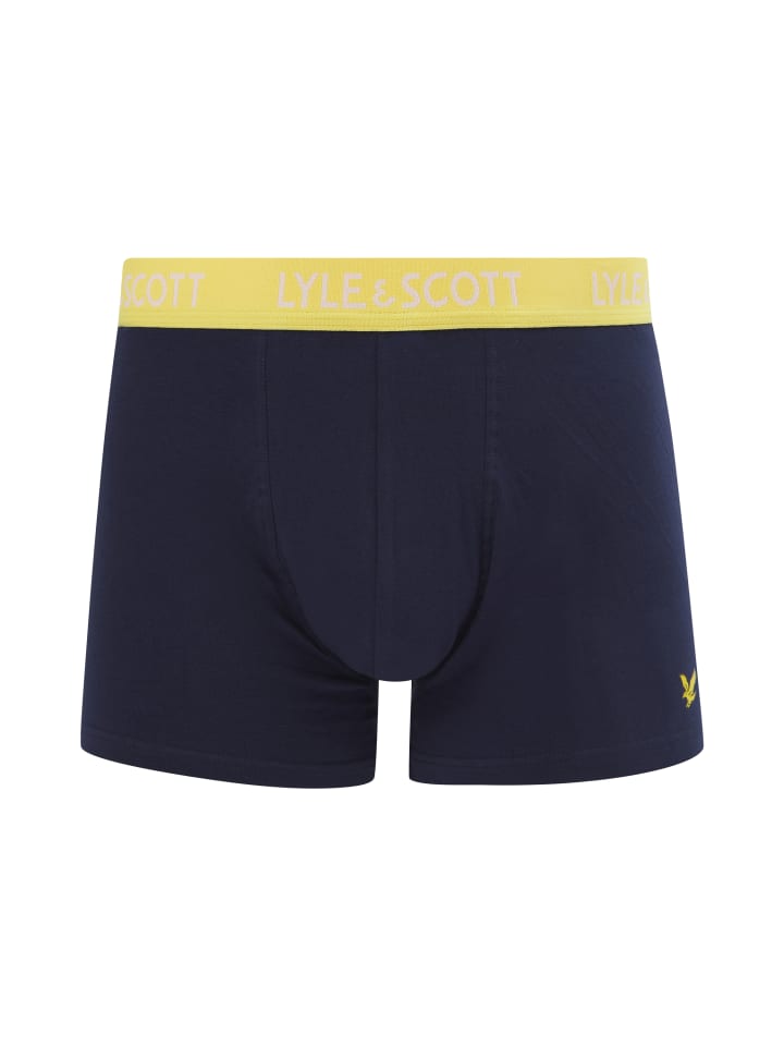 Lyle & Scott Trunks 3-Er Set in Marineblau mit mehrfarbigem Bund günstig kaufen