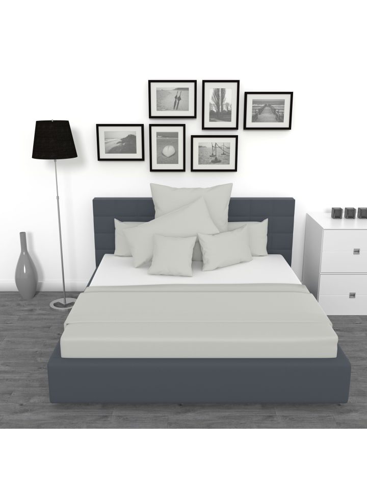GMD Living 2er Set Jersey Kissenhüllen JESBERG in Farbe Silber günstig kaufen