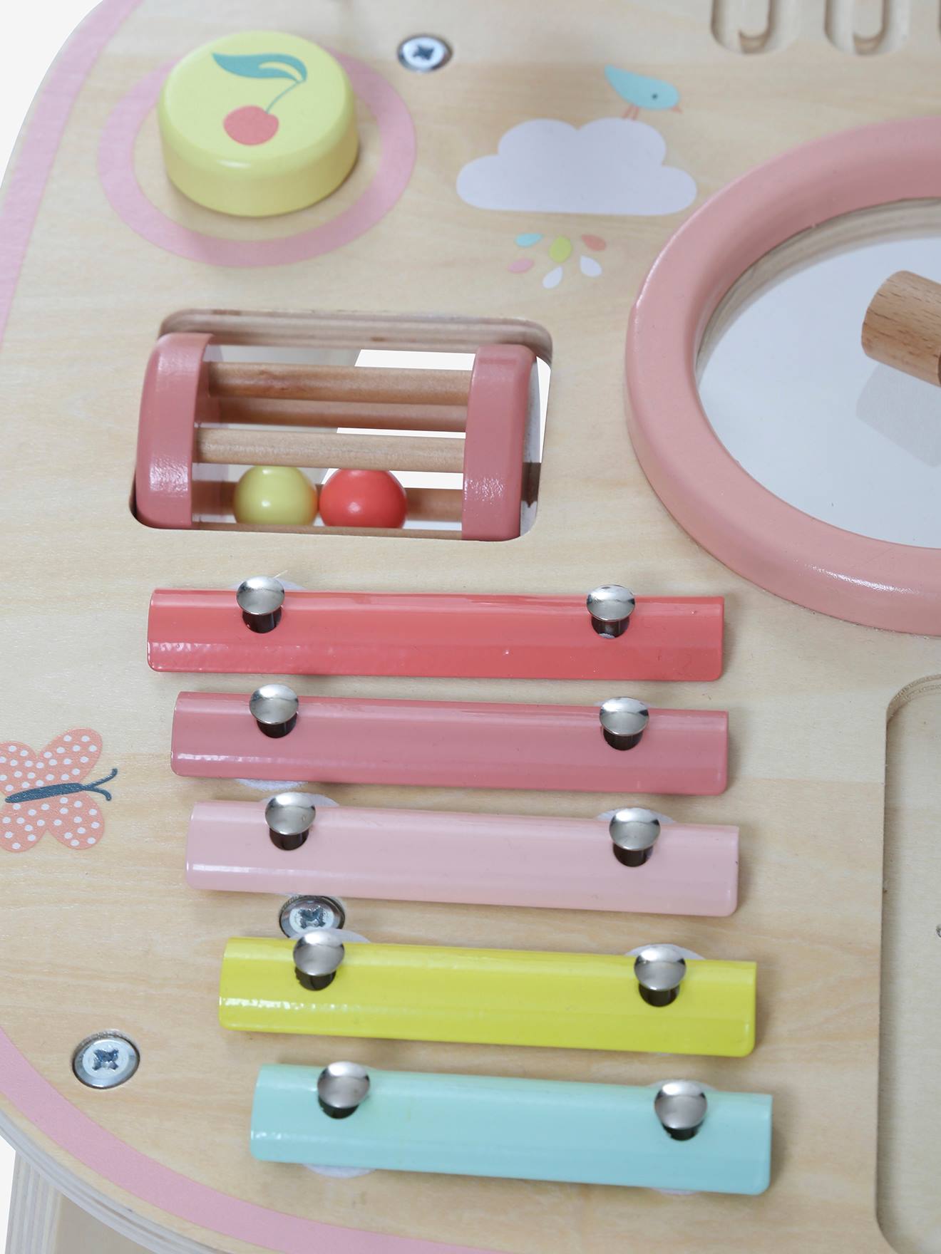 Table d'activités et d'éveil musical bois FSC® rose
