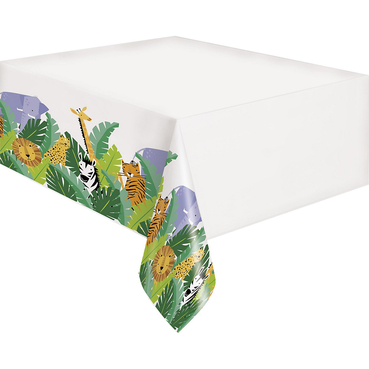 Party-Tischdecke Wilde Tiere, Kunststoff, 137 x 213 cm