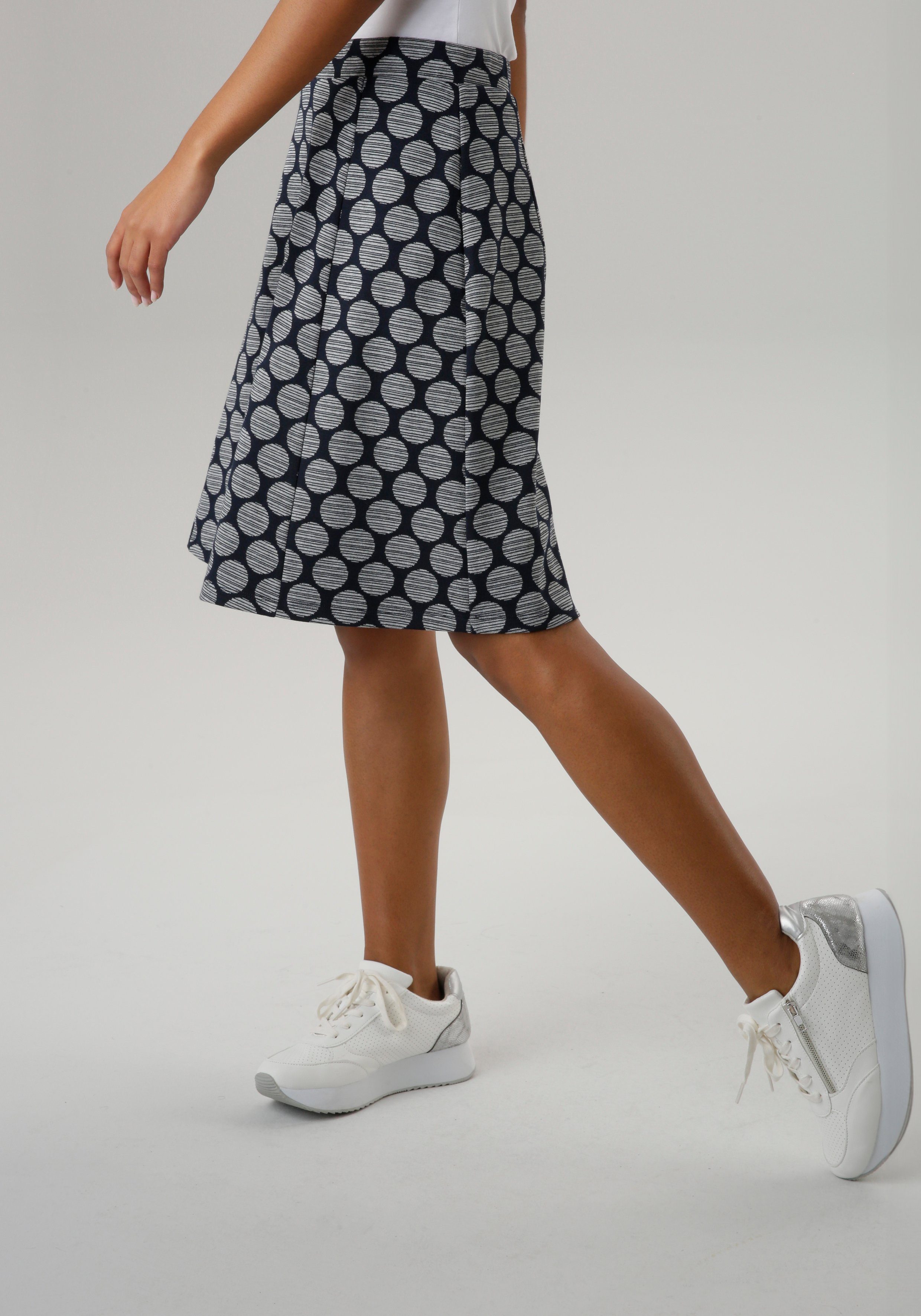 Aniston SELECTED Jerseyrock mit gestreiften Punkten - NEUE KOLLEKTION