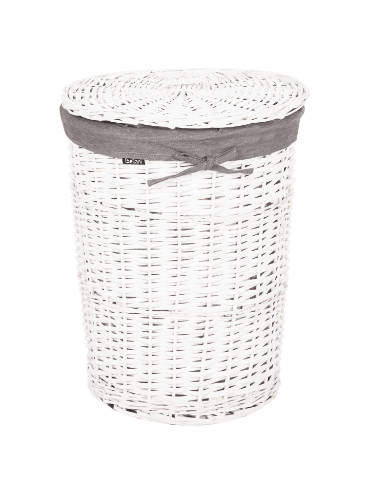 Beliani 1er-Set Wäschekörbe VAKARI in Grau/Weiß günstig kaufen onesize