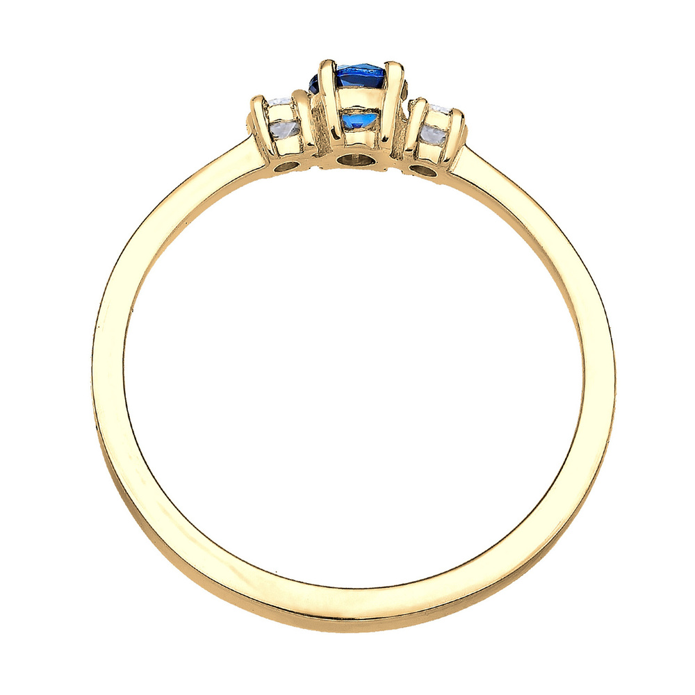 Elli Elli Bague Femmes Fiançailles Classique avec Saphir Synthétique et Cristaux de Zi Bague