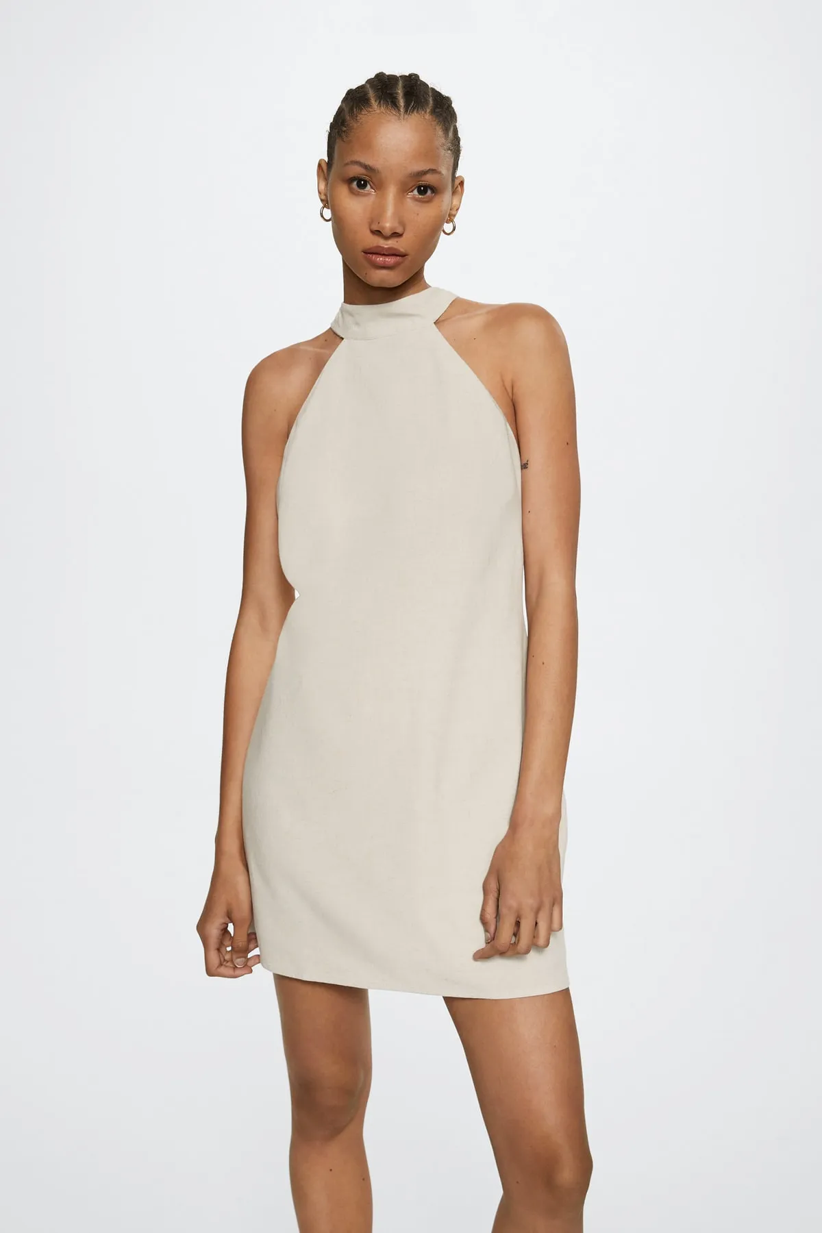MANGO  Beiges Damenkleid 37001186