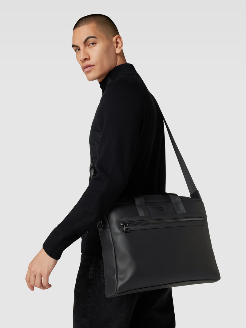 Laptoptasche mit Label-Detail Modell 'Elliott' in schwarz
