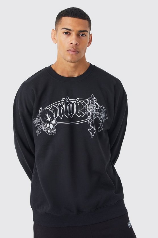 Oversize Worldwide Sweatshirt mit Print