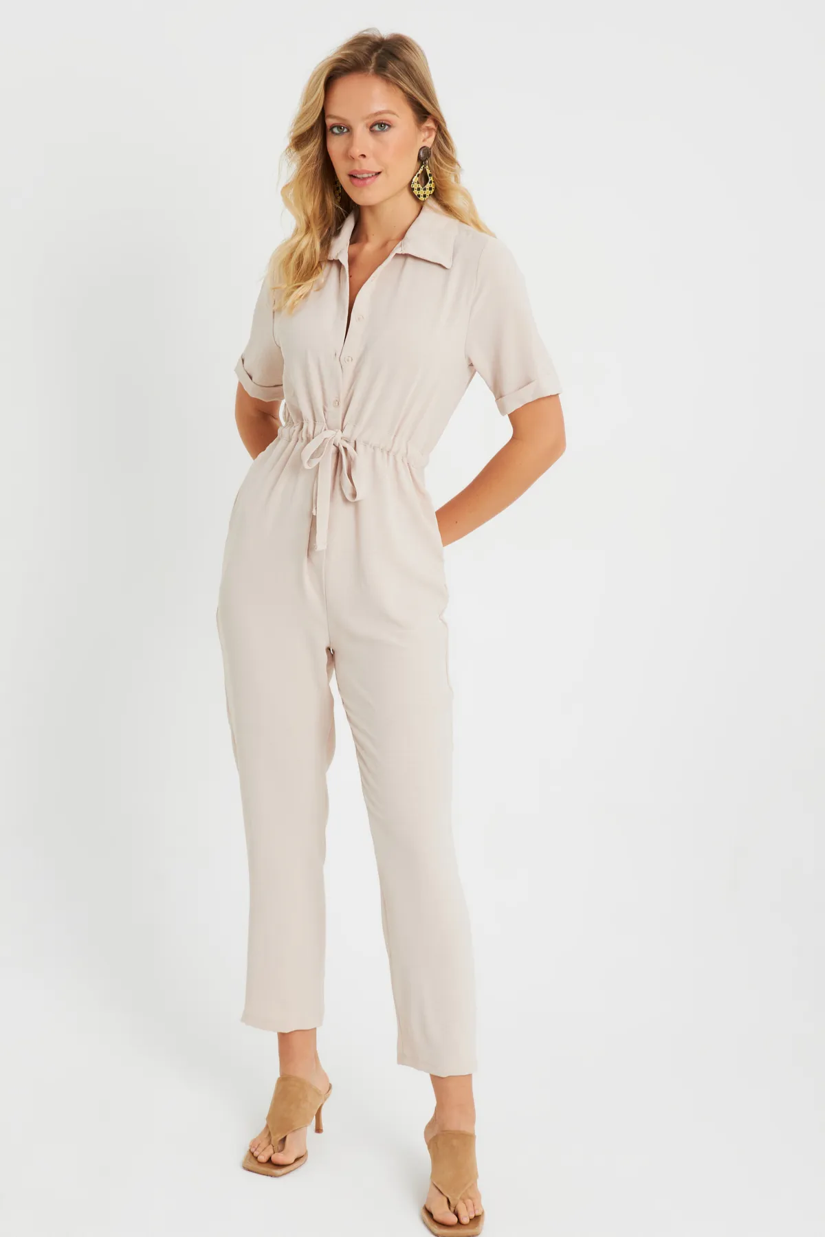 Cool & Sexy  Jumpsuit - Beige - Regular Fit