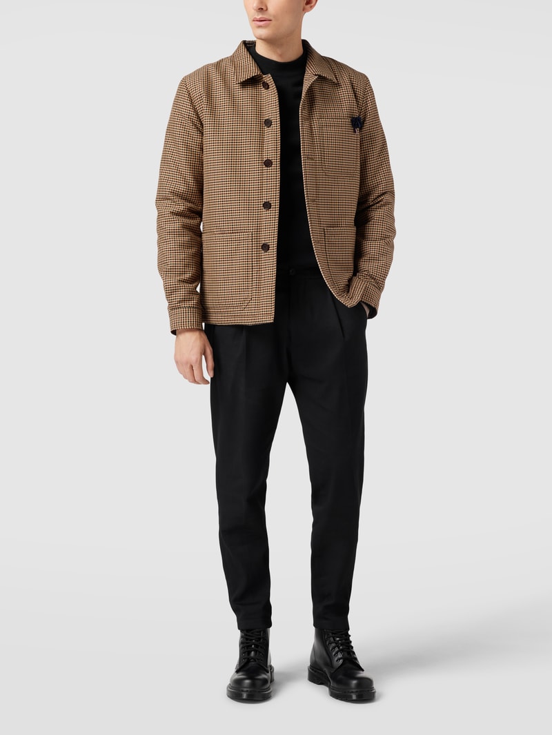 Hemdjacke mit Karomuster Modell 'MAN WORK JACKET' in camel