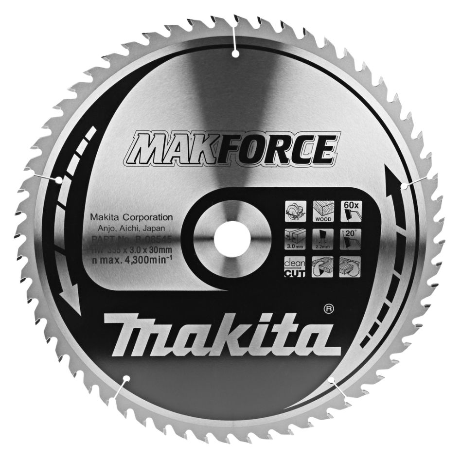 Makita Tillbehör B-08545 HM Sågblad Trä 355 x 30 x 60T
