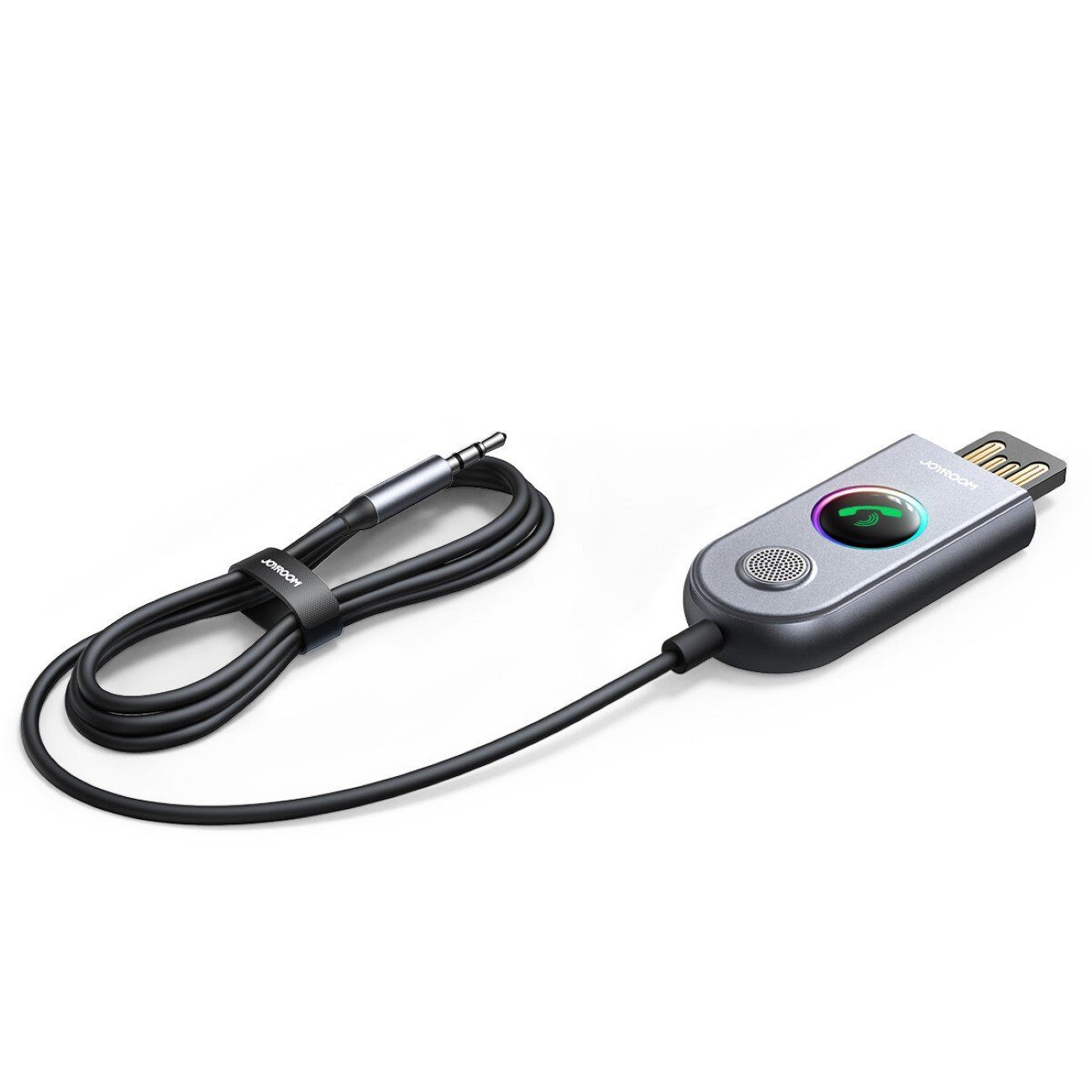 JOYROOM Kabelloser Autoempfänger Bluetooth Technologie – Grau 100 cm mit LED Stereoanlage