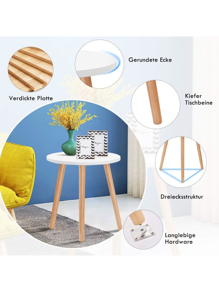 COSTWAY Beistelltisch 40x40x48cm in Weiß günstig kaufen onesize