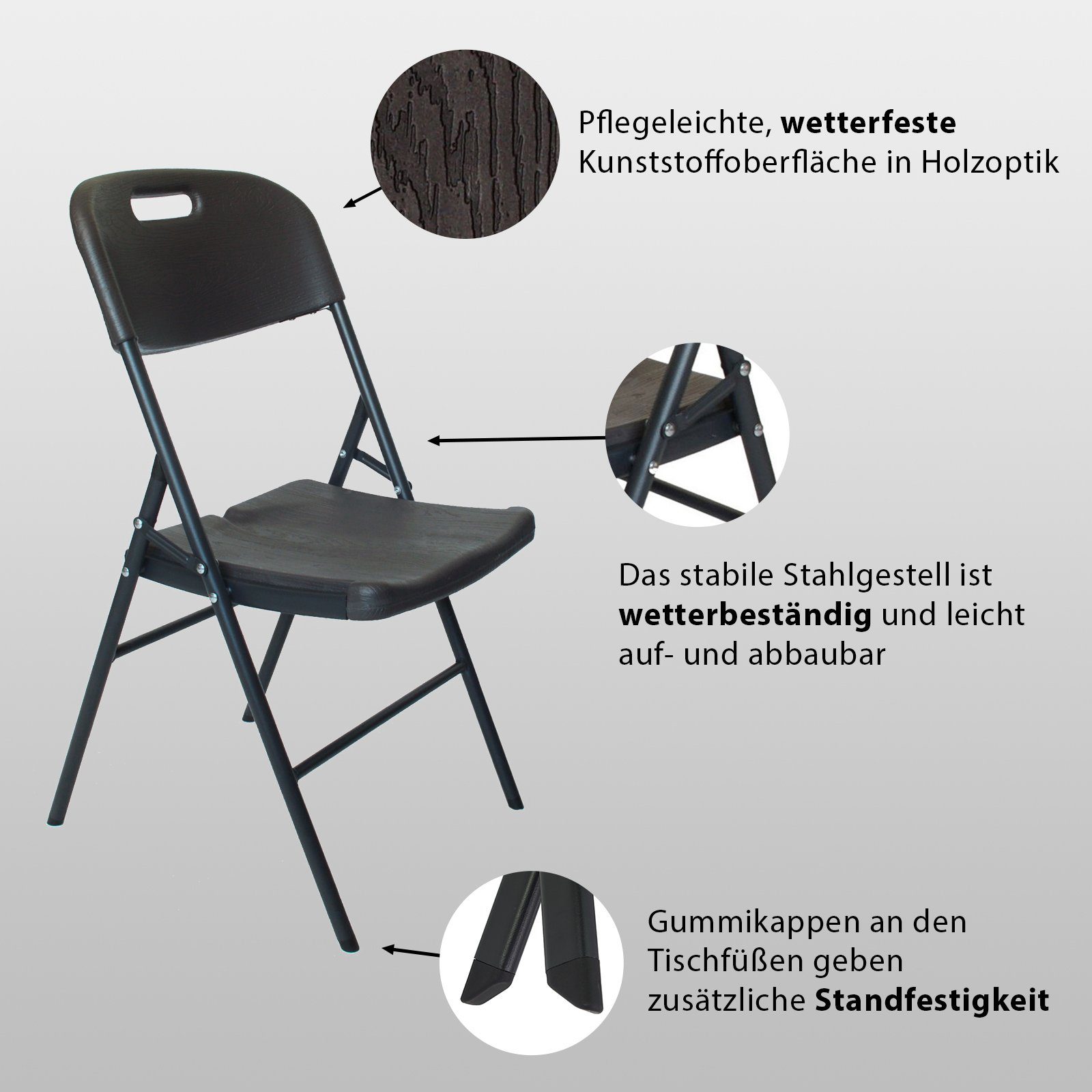 TRUTZHOLM Bierzeltgarnitur Klappstühle Gartenstuhl Campingstuhl 2er Set Balkonstuhl Optik nach, (2x Produkt, 2-tlg)