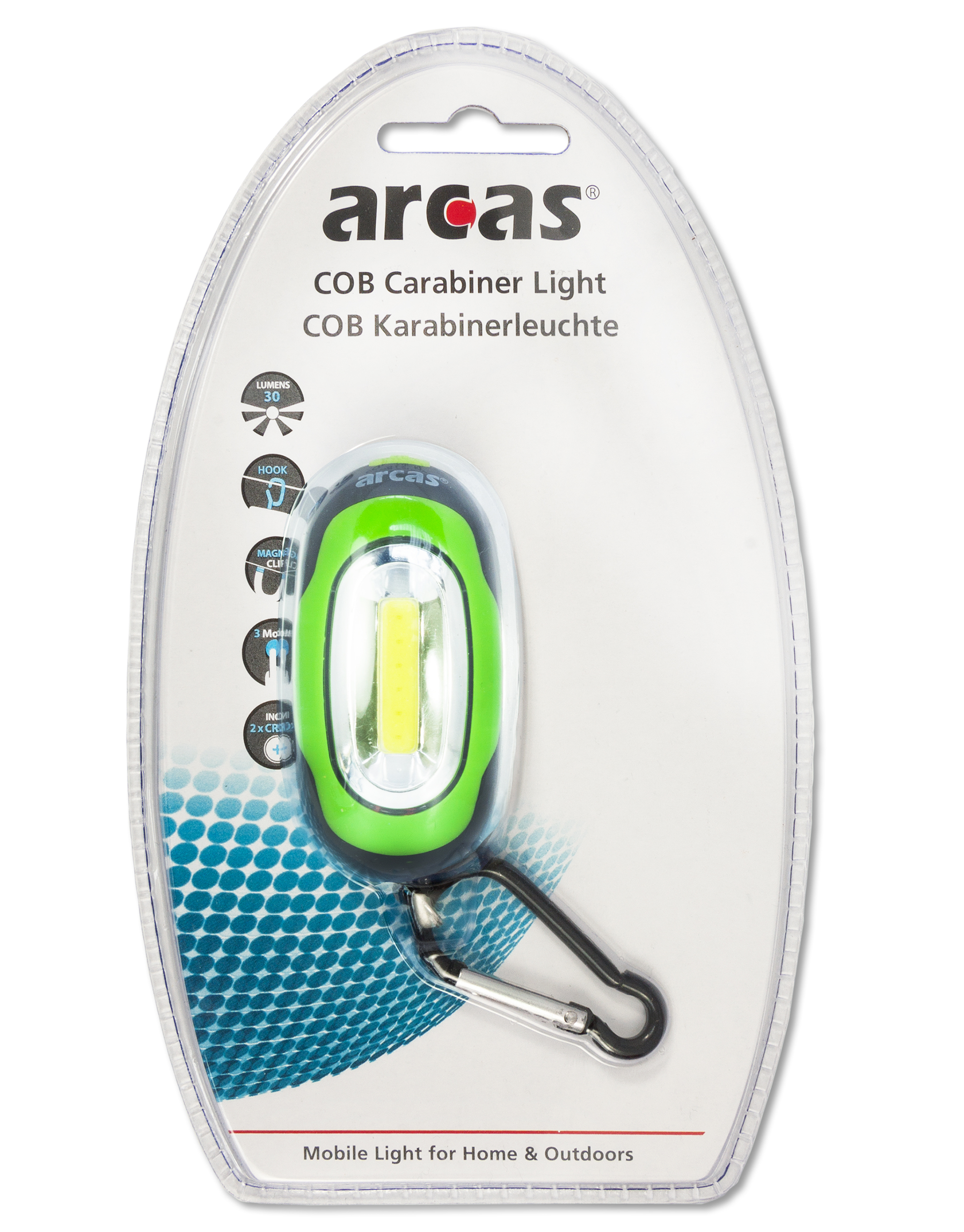 COB Karabiner Schlüsselleuchte von Arcas, farblich sortiert, 1 Stück - ATU