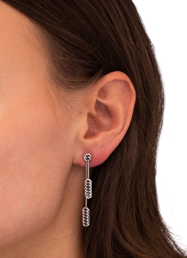 Buddha to Buddha Refined Chain stud earrings made of silver