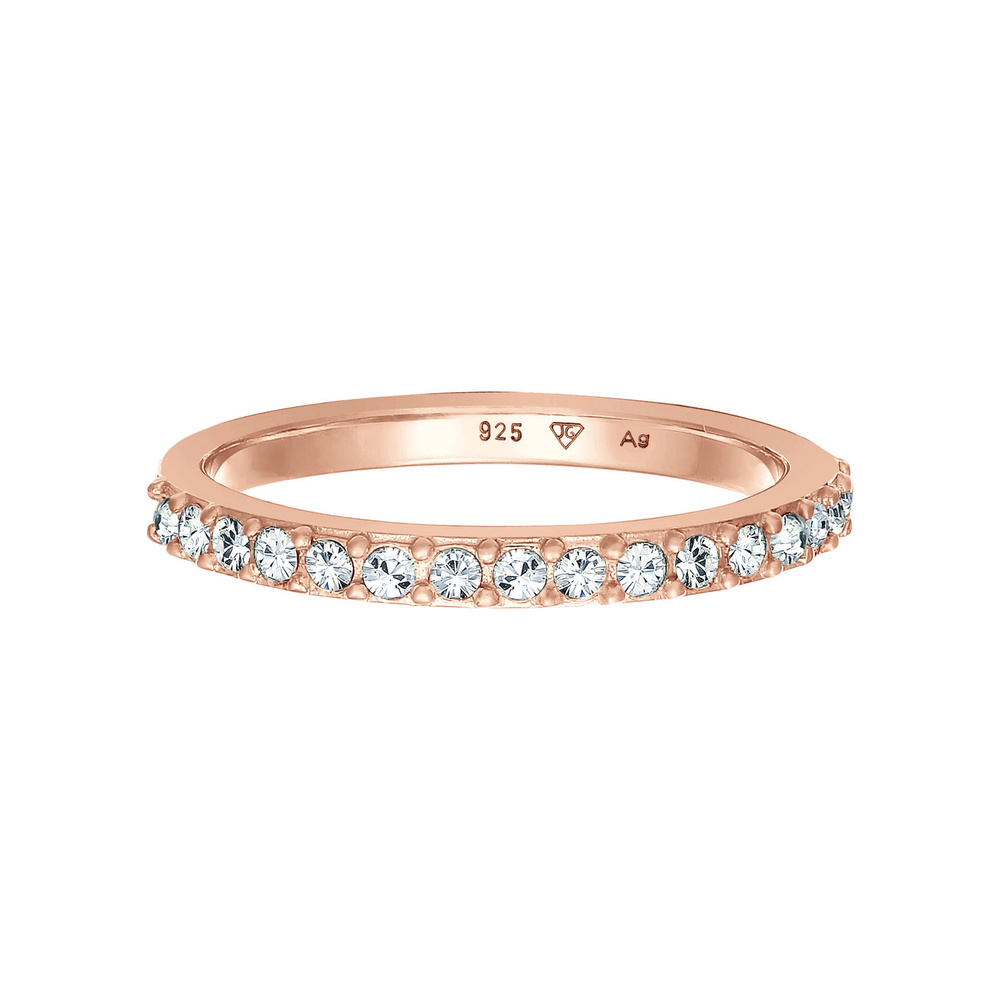 Elli Elli Bague Femmes Bande Mémoire élégant avec Cristal en Argent Sterling 925 Bague