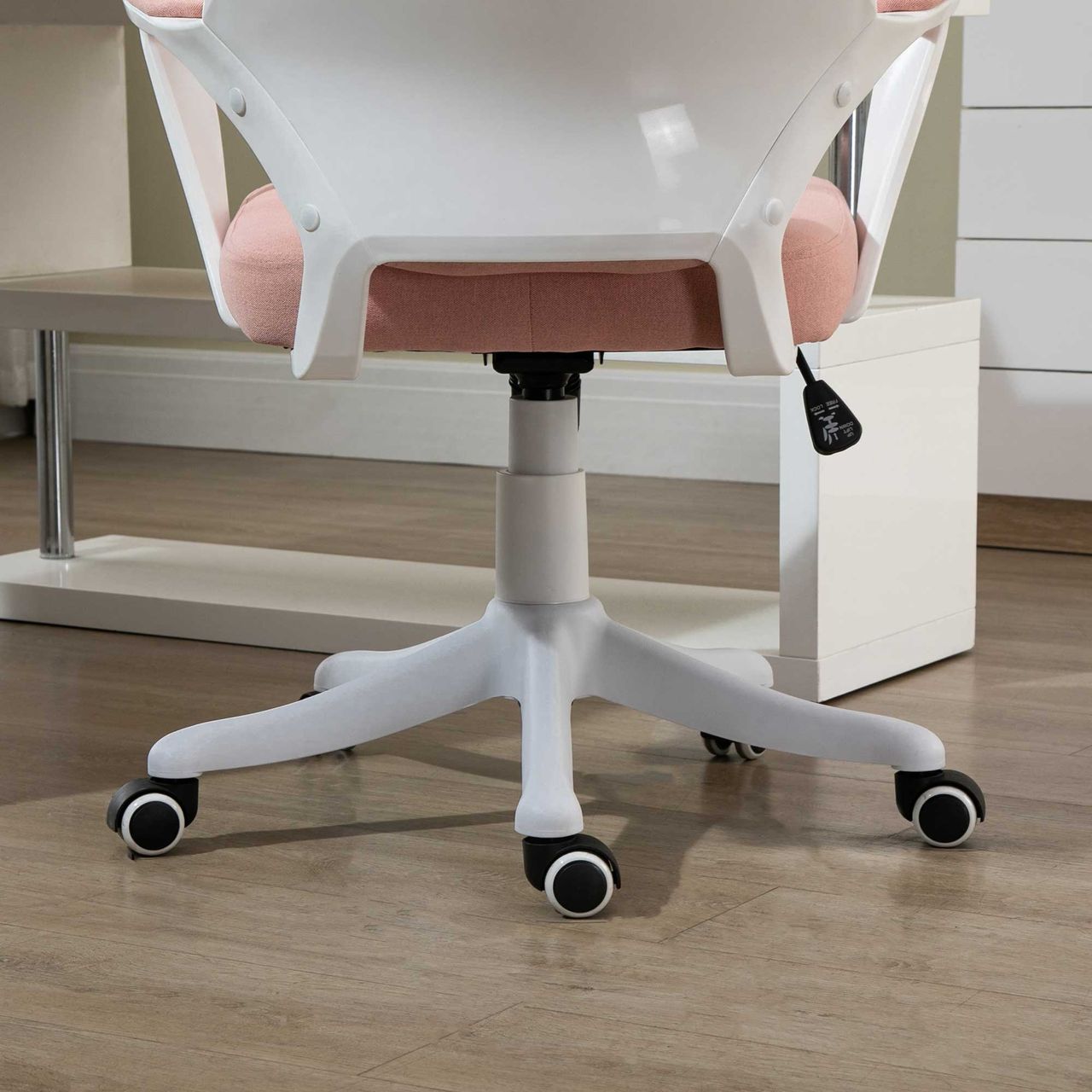 Vinsetto Bürostuhl Schreibtischstuhl Home-Office-Stuhl Rosa Weiß 62x69x92-102 cm