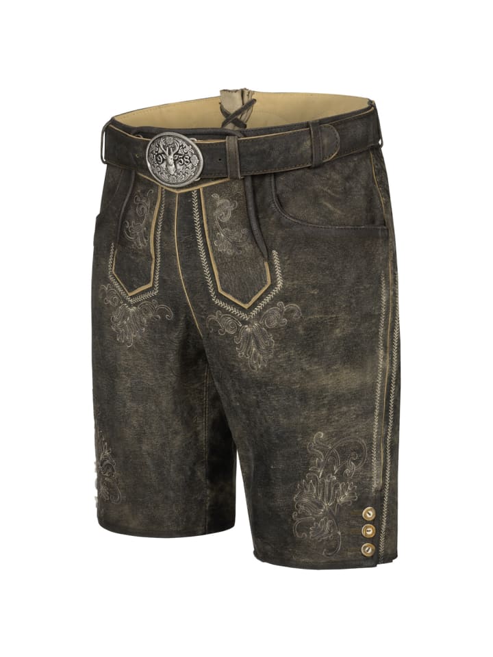KRÜGER Lederhose Arijus in grau günstig kaufen