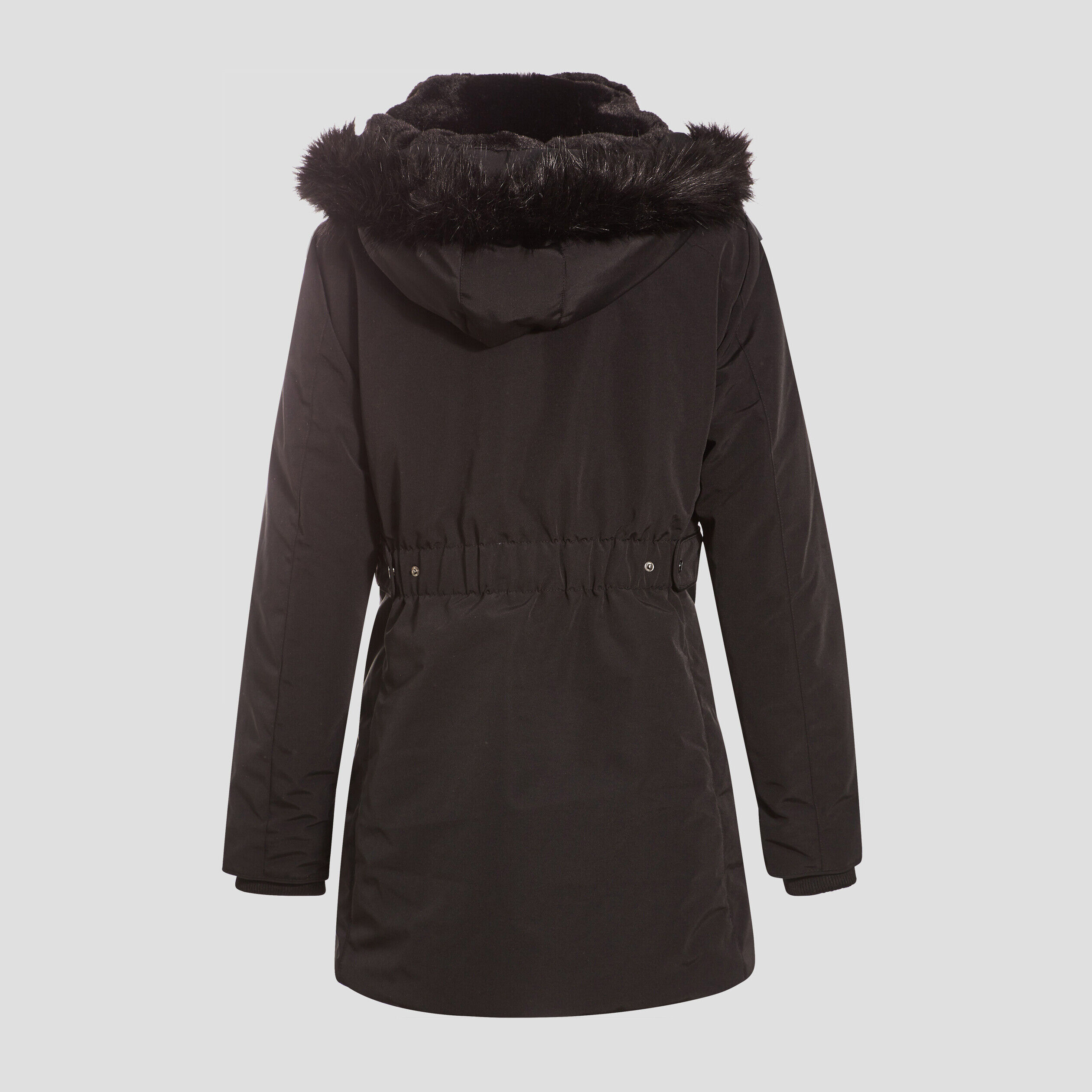 Parka droite avec capuche noir femme | Cache Cache