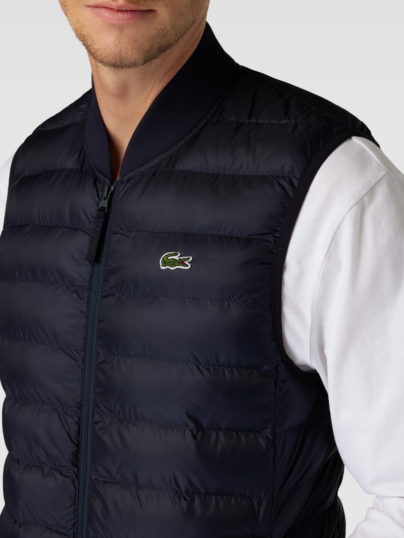 Steppweste mit Label-Stitching in dunkelblau