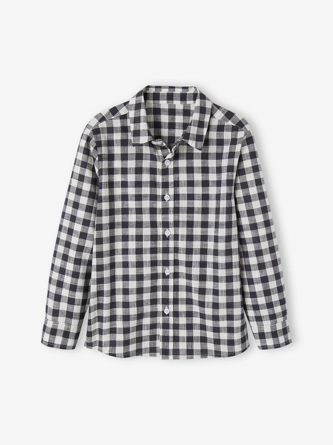 Chemise vichy garçon carreaux bleu