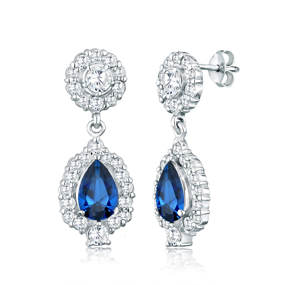 Elli PREMIUM Elli PREMIUM Boucles d'Oreilles Femme Motif de Chute Glamour avec Cristaux de Zir Boucles d'oreilles