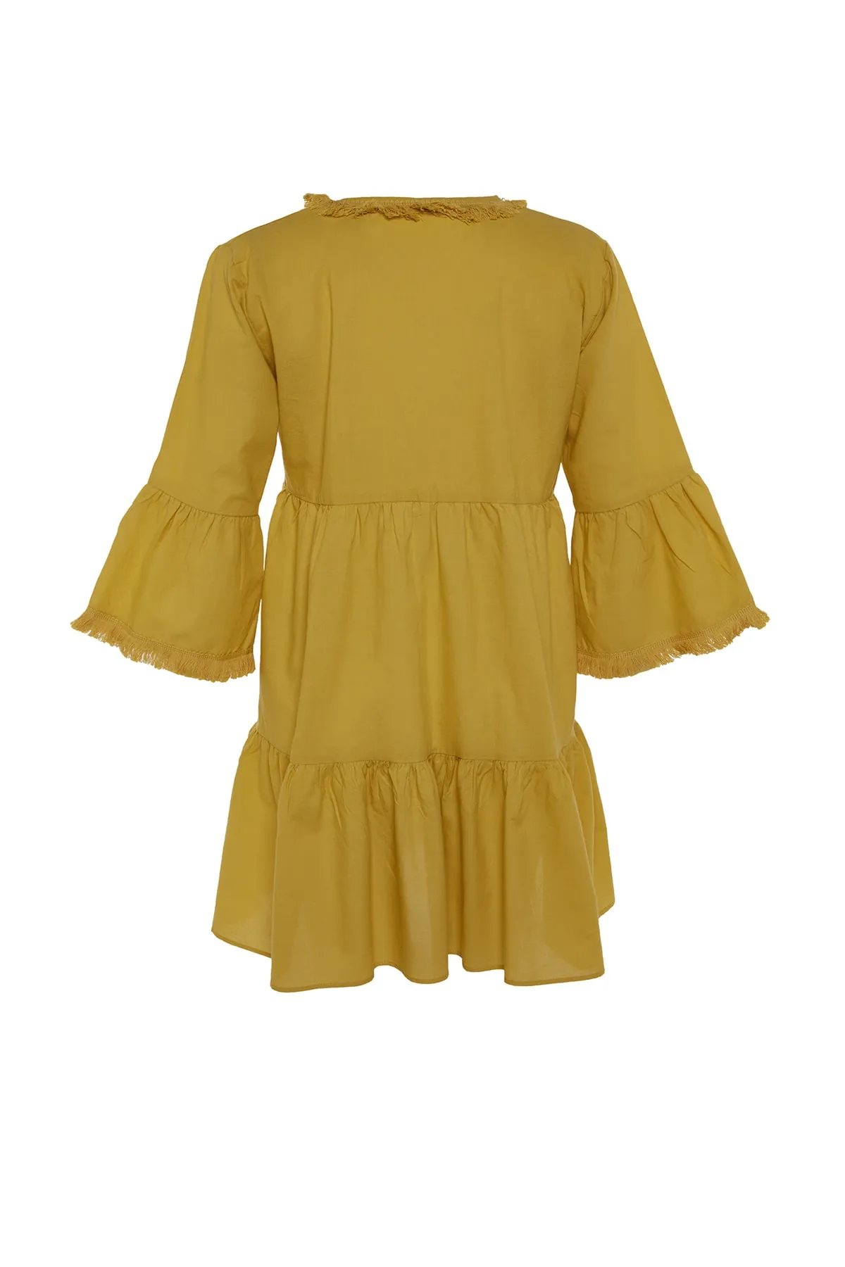 Trendyol Collection  Ölgrünes, gewebtes, besticktes Mini-Strandkleid aus 100 % Baumwolle TBESS21EL1351