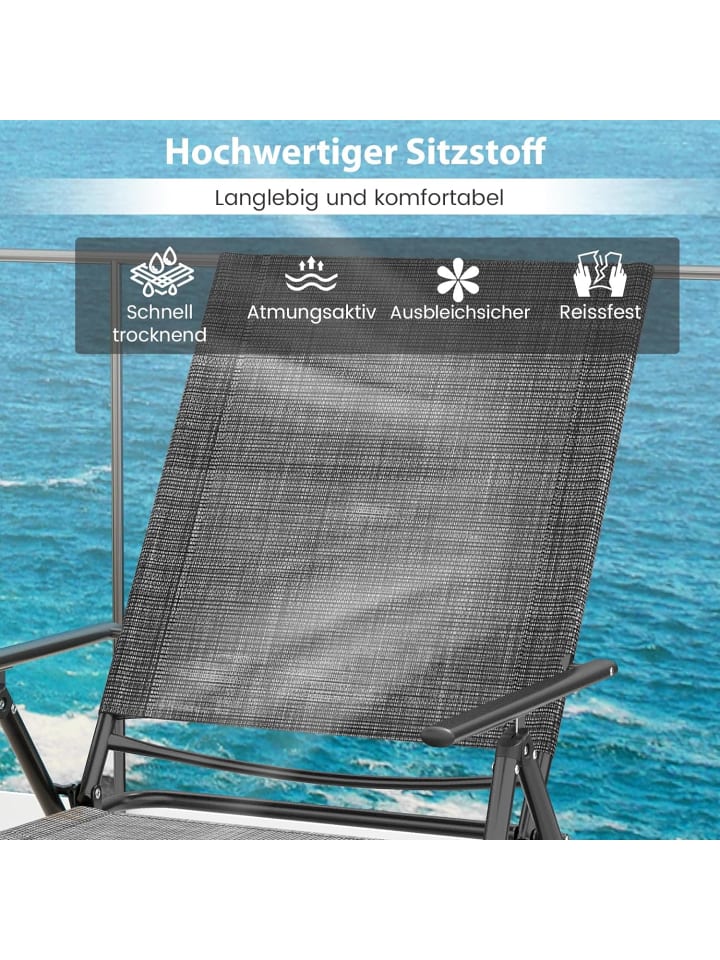 COSTWAY 2er Set Sonnenliege klappbar in Grau günstig kaufen onesize
