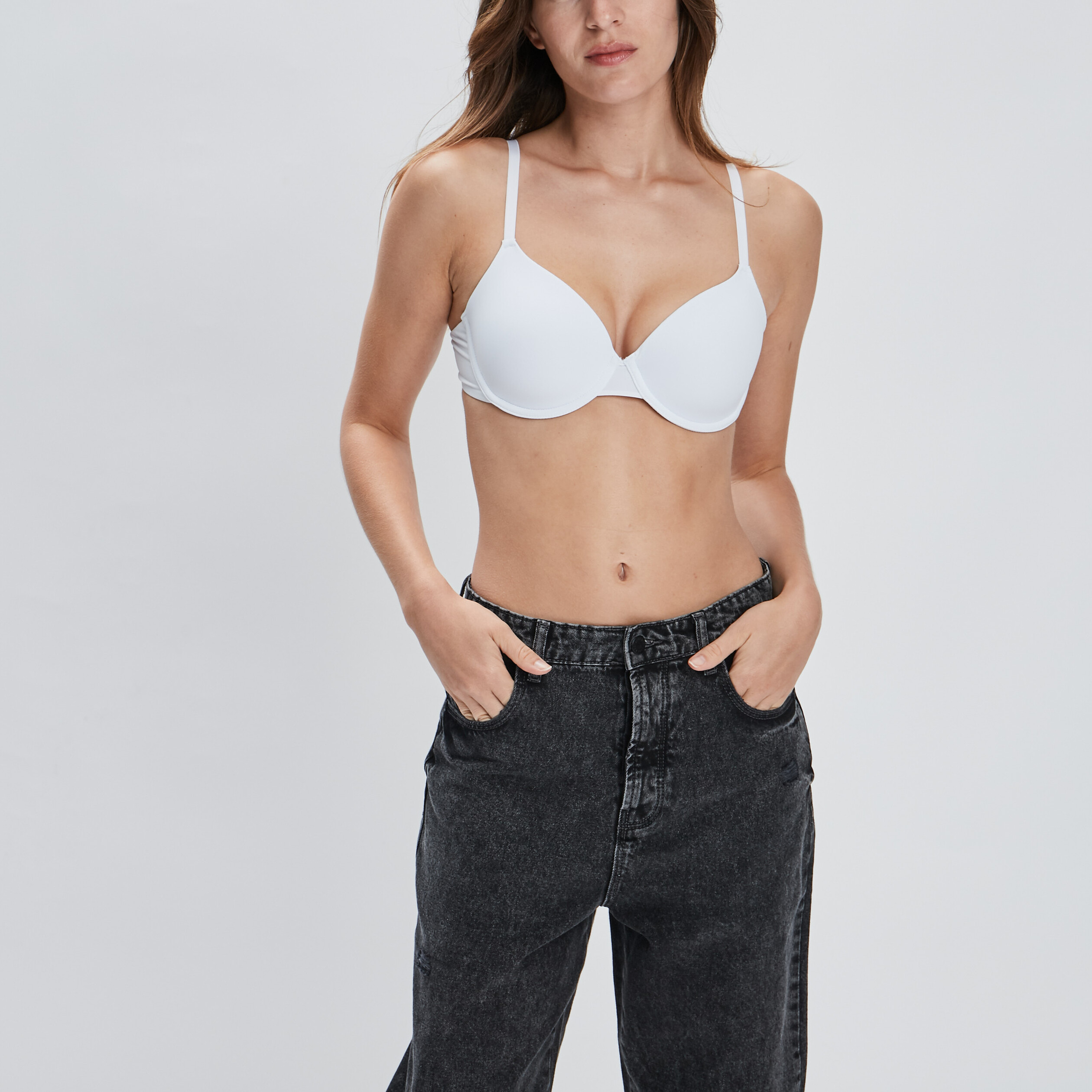 Soutien-gorge corbeille microfibre blanc femme | La Halle