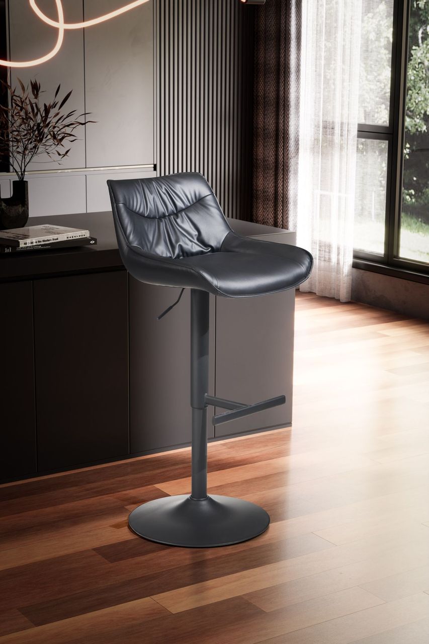 Wohnling Barhocker Kunstleder Schwarz Hocker Küchenhocker Bistrohocker Barstuhl