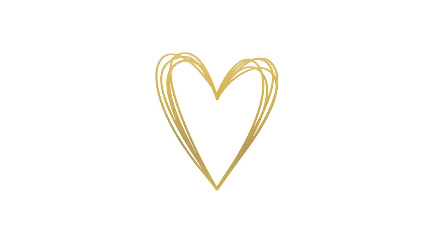 Bella Casa Servietten Pure Heart Gold 33x33cm 11 g weiß