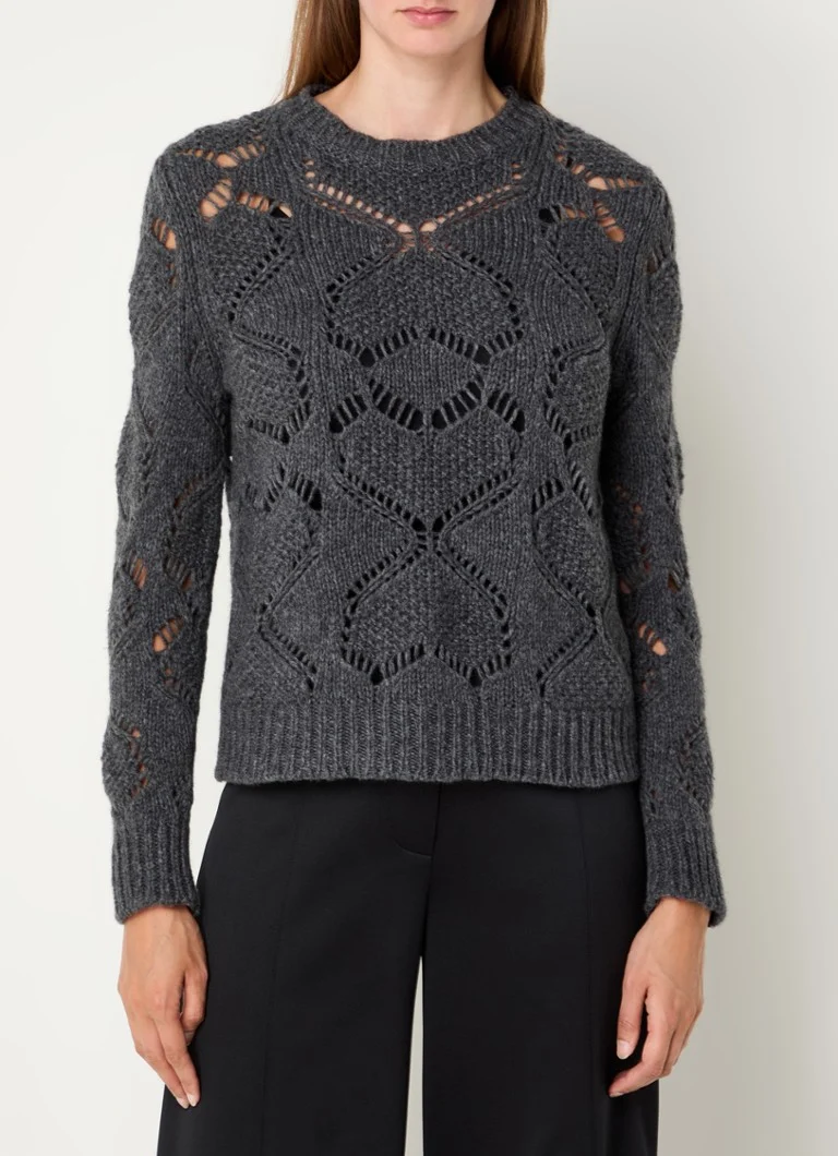 Pull MaxMara Simpaty en grosse maille de laine vierge mélangée avec motif ajouré