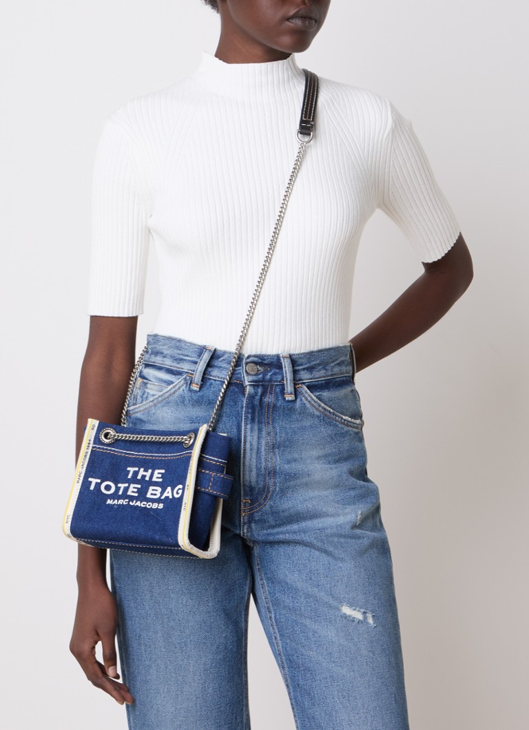 Borsa a tracolla in denim Marc Jacobs The Mini Tote con logo
