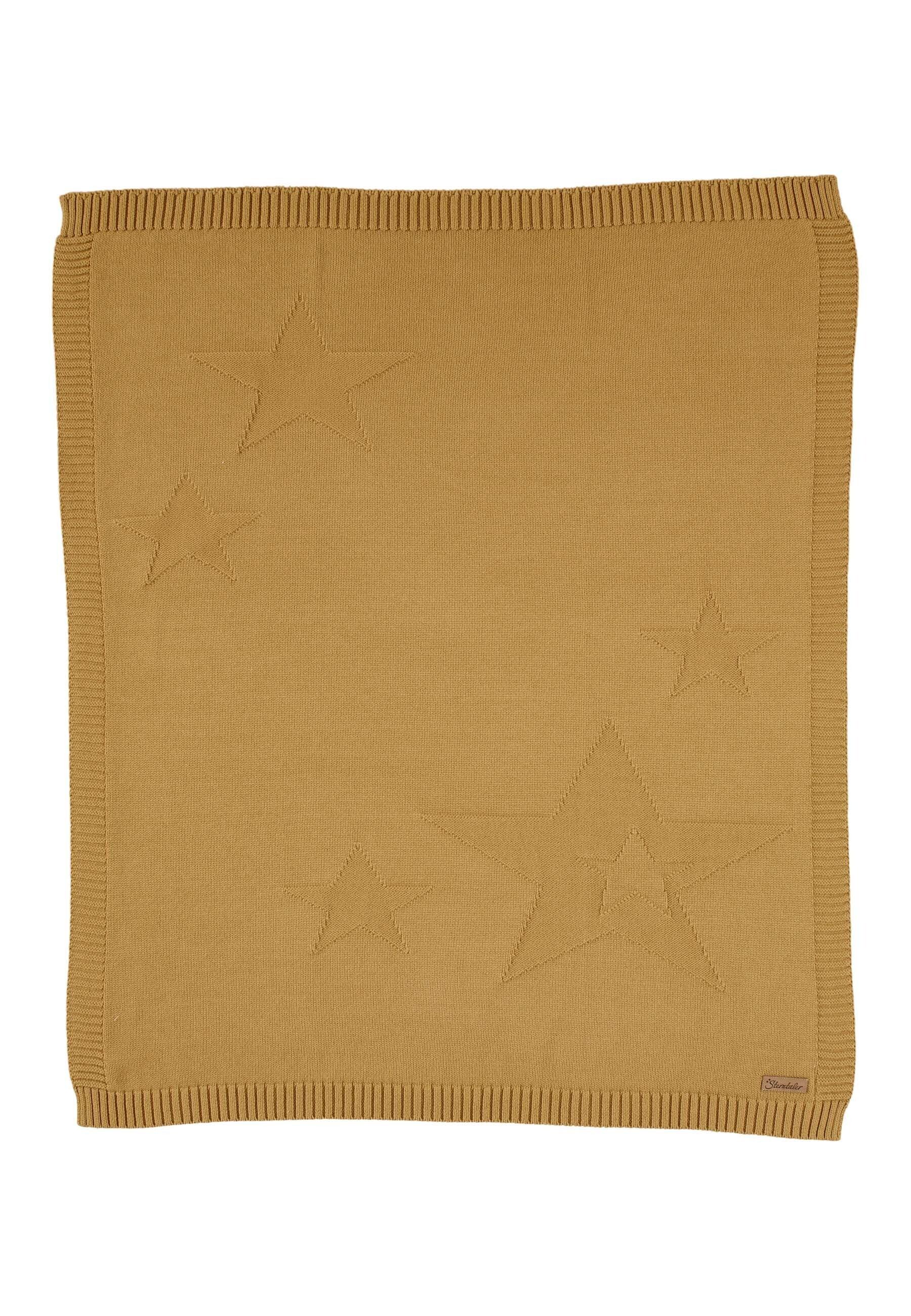 Strick-Schmusedecke mit eingestrickten Sternen