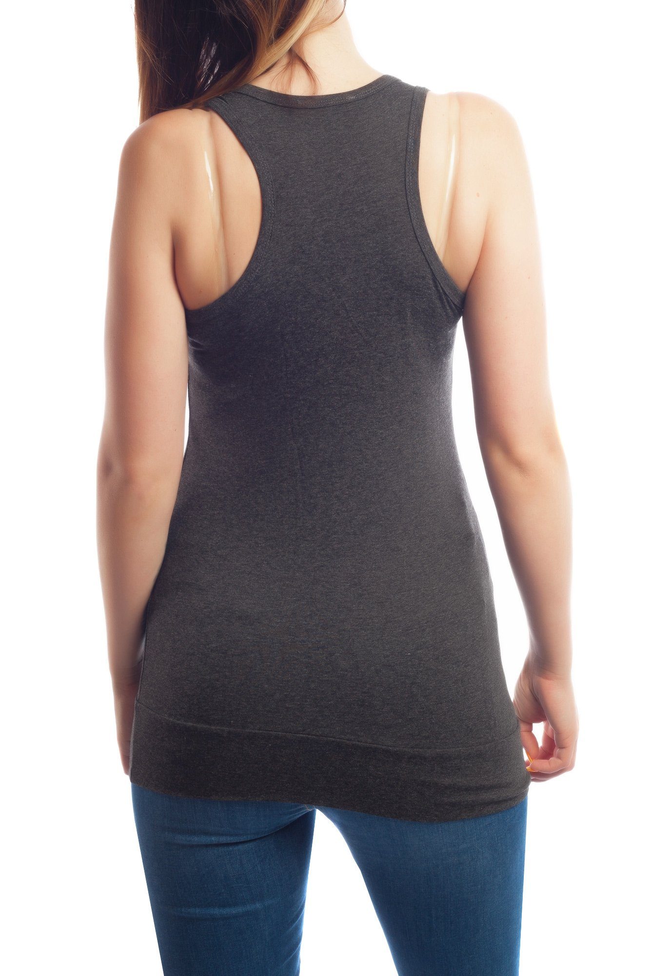 Bongual Ringertop Damen Tanktop Trägertop Sommertop Ringerrücken
