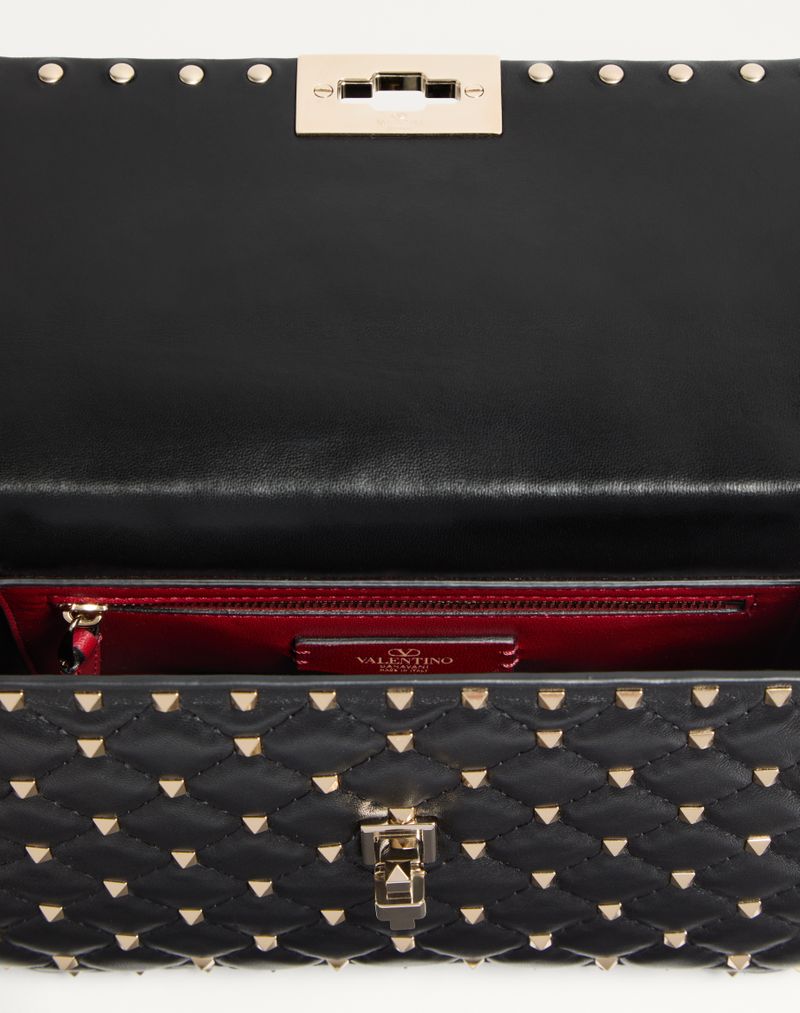 Bolsa média Rockstud Spike em couro napa.