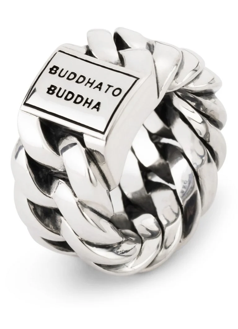 Buddha-Buddha ezüst láncgyűrű