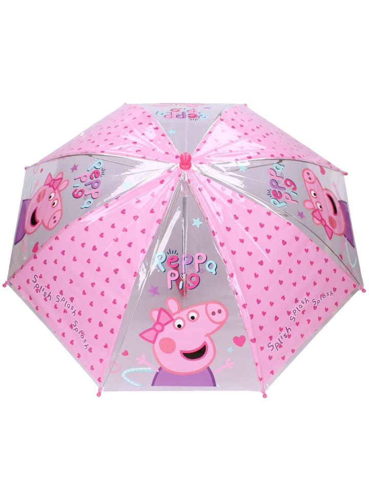 Peppa Pig Stockschirm rosa & transparent | Peppa Wutz | Peppa Pig | Regenschirm günstig kaufen onesize