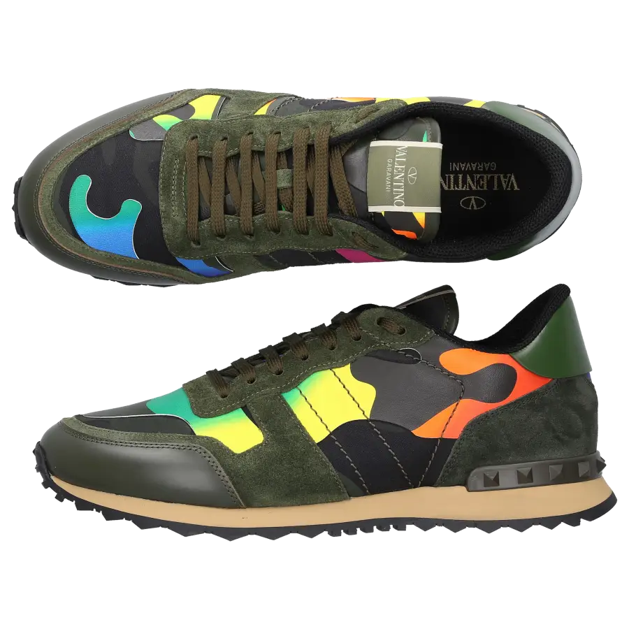Valentino Garavani - Sneaker low ROCKRUNNER Veloursleder - grün